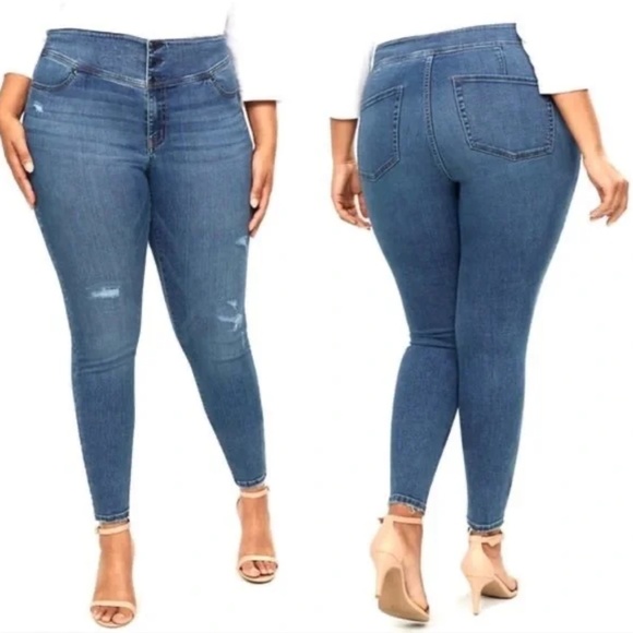 Lane Bryant Destructed High Rise Jogging Size 16 - Picture 1 of 4